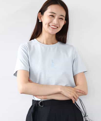 F1KHA60075  【小さいサイズ】配色デザインロゴTシャツ/接触冷感/洗える