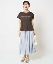 F1KHA61075 MK MICHEL KLEIN(小さいサイズ)(メゾン ドゥ サンク) 【小さいサイズ】フレンチスリーブロゴTシャツ/接触冷感/洗える ホワイト