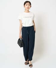 F1KHA61075 MK MICHEL KLEIN(小さいサイズ)(メゾン ドゥ サンク) 【小さいサイズ】フレンチスリーブロゴTシャツ/接触冷感/洗える ホワイト