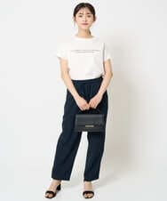 F1KHA61075 MK MICHEL KLEIN(小さいサイズ)(メゾン ドゥ サンク) 【小さいサイズ】フレンチスリーブロゴTシャツ/接触冷感/洗える ホワイト