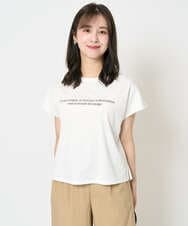 F1KHA61075 MK MICHEL KLEIN(小さいサイズ)(メゾン ドゥ サンク) 【小さいサイズ】フレンチスリーブロゴTシャツ/接触冷感/洗える ホワイト