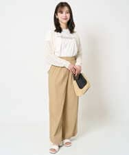 F1KHA61075 MK MICHEL KLEIN(小さいサイズ)(メゾン ドゥ サンク) 【小さいサイズ】フレンチスリーブロゴTシャツ/接触冷感/洗える ホワイト