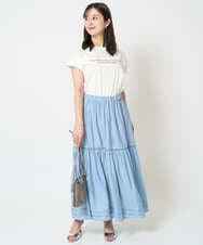 F1KHA61075 MK MICHEL KLEIN(小さいサイズ)(メゾン ドゥ サンク) 【小さいサイズ】フレンチスリーブロゴTシャツ/接触冷感/洗える ホワイト