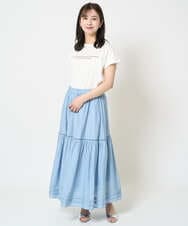 F1KHA61075 MK MICHEL KLEIN(小さいサイズ)(メゾン ドゥ サンク) 【小さいサイズ】フレンチスリーブロゴTシャツ/接触冷感/洗える ホワイト