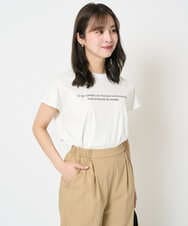 F1KHA61075 MK MICHEL KLEIN(小さいサイズ)(メゾン ドゥ サンク) 【小さいサイズ】フレンチスリーブロゴTシャツ/接触冷感/洗える ホワイト