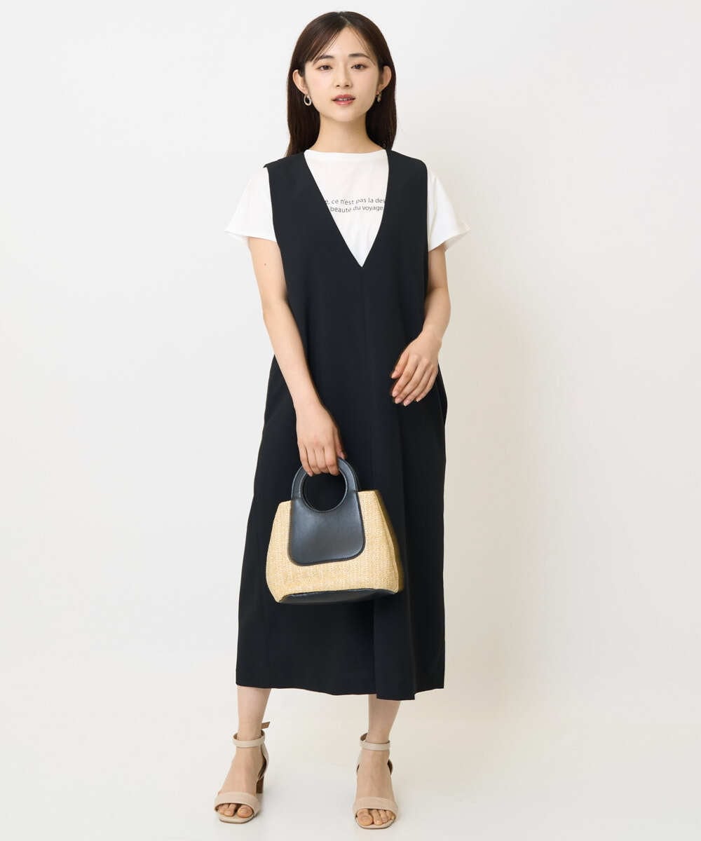 F1KHA61075 MK MICHEL KLEIN(小さいサイズ)(メゾン ドゥ サンク) 【小さいサイズ】フレンチスリーブロゴTシャツ/接触冷感/洗える ホワイト