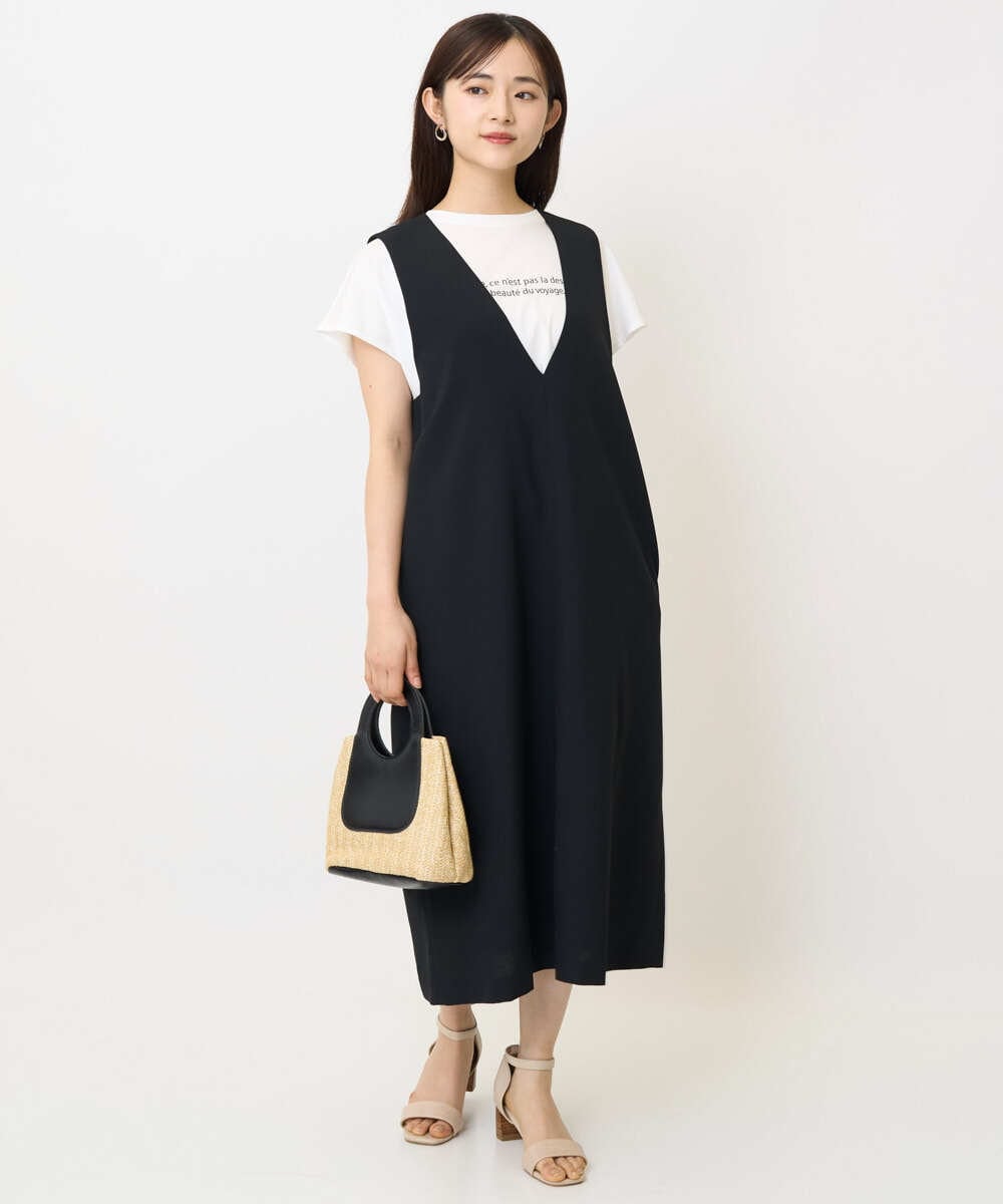 F1KHA61075 MK MICHEL KLEIN(小さいサイズ)(メゾン ドゥ サンク) 【小さいサイズ】フレンチスリーブロゴTシャツ/接触冷感/洗える ホワイト
