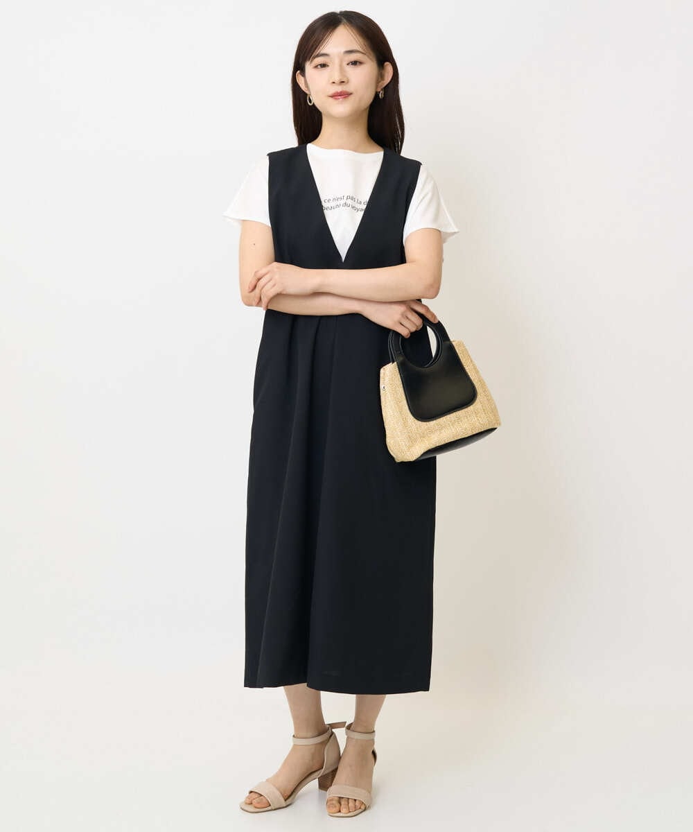 F1KHA61075 MK MICHEL KLEIN(小さいサイズ)(メゾン ドゥ サンク) 【小さいサイズ】フレンチスリーブロゴTシャツ/接触冷感/洗える ホワイト