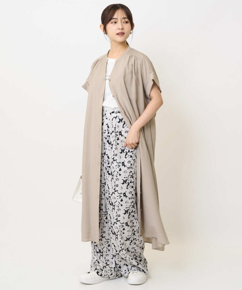 F1KHA61075 MK MICHEL KLEIN(小さいサイズ)(メゾン ドゥ サンク) 【小さいサイズ】フレンチスリーブロゴTシャツ/接触冷感/洗える ホワイト