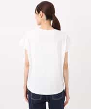 F1KHA61075 MK MICHEL KLEIN(小さいサイズ)(メゾン ドゥ サンク) 【小さいサイズ】フレンチスリーブロゴTシャツ/接触冷感/洗える ホワイト