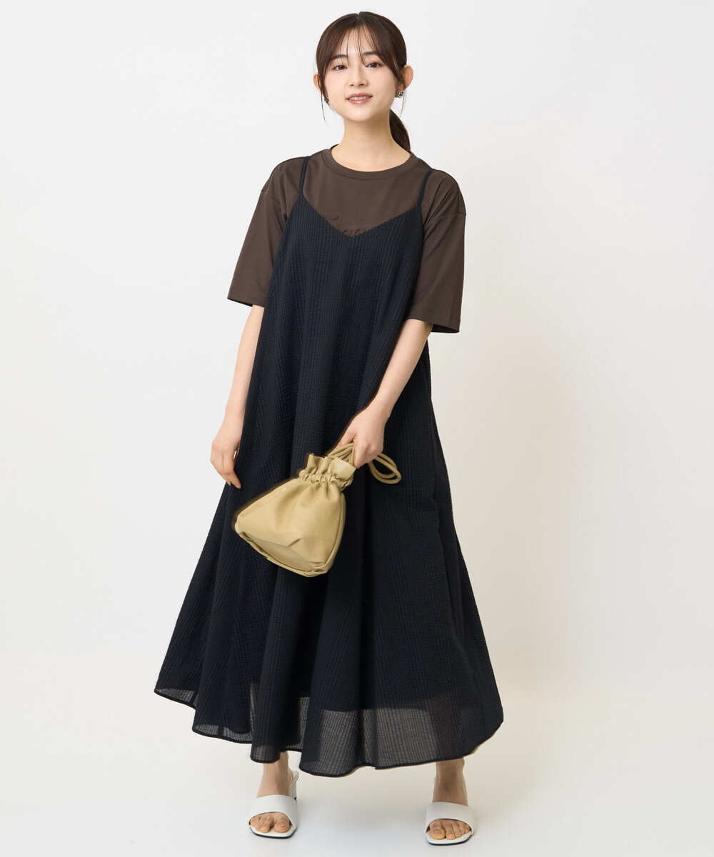 F1KHA62080 MK MICHEL KLEIN(小さいサイズ)(メゾン ドゥ サンク) 【小さいサイズ】リラックスシルエット ロゴTシャツ/接触冷感/洗える ホワイト