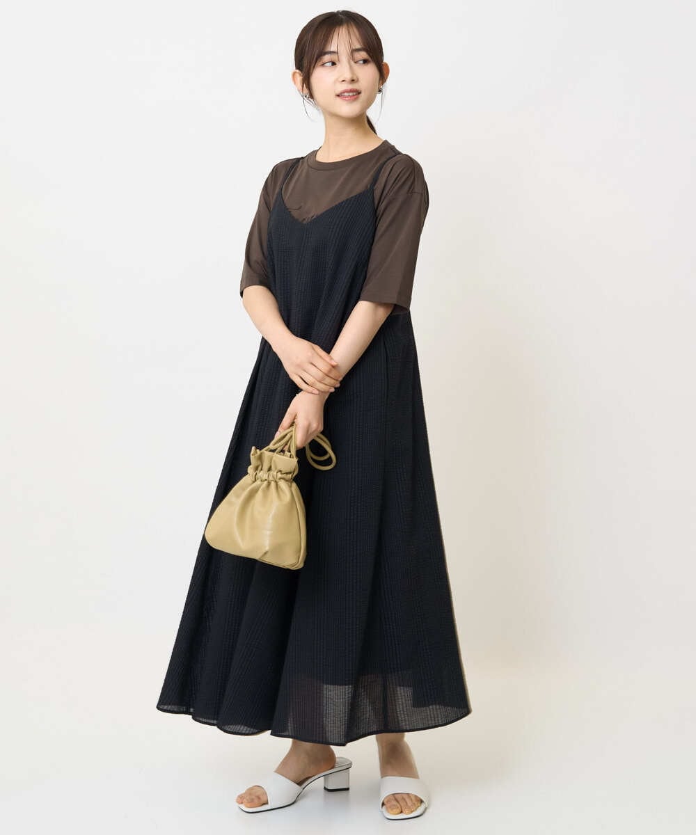 F1KHA62080 MK MICHEL KLEIN(小さいサイズ)(メゾン ドゥ サンク) 【小さいサイズ】リラックスシルエット ロゴTシャツ/接触冷感/洗える ホワイト