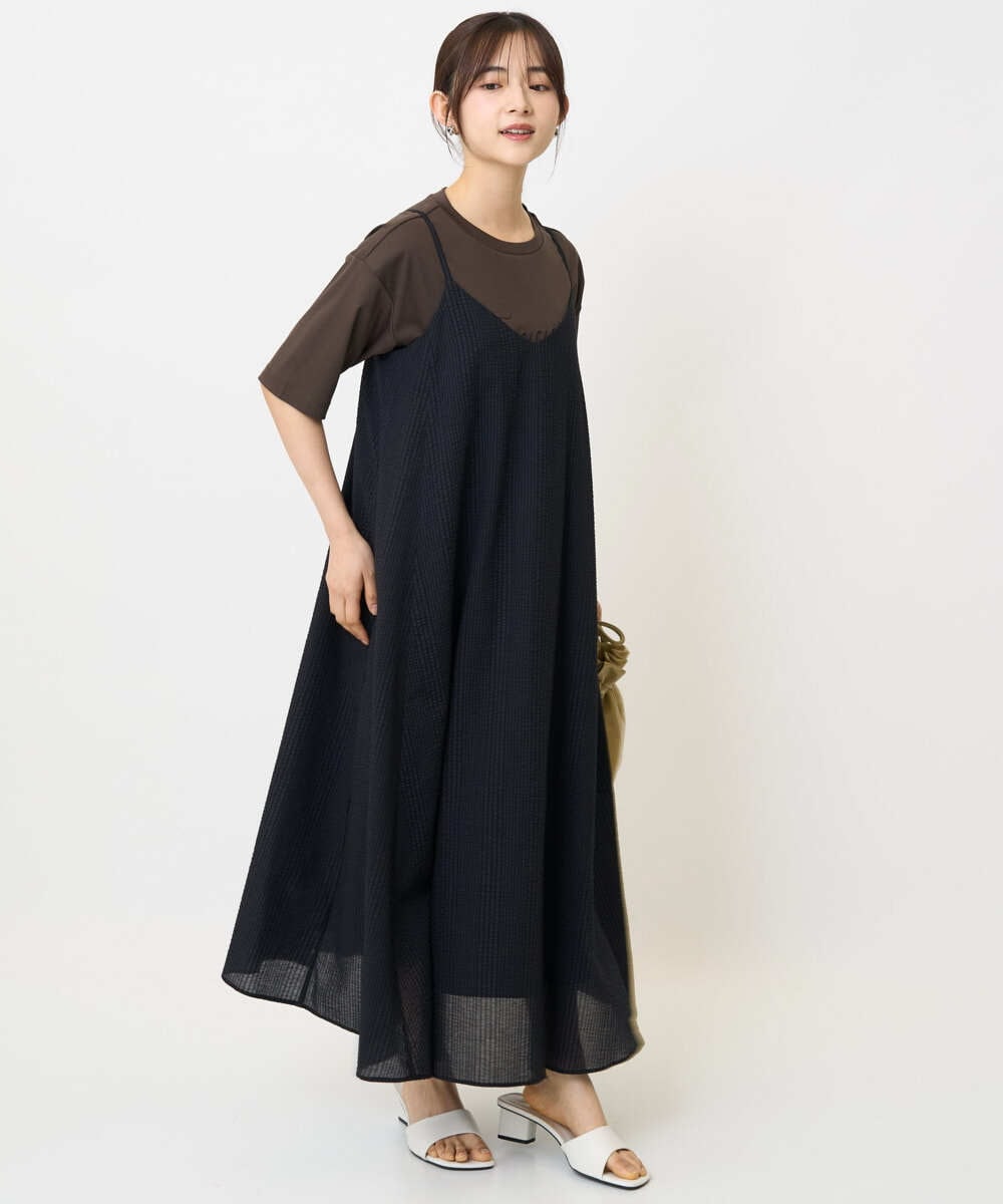 F1KHA62080 MK MICHEL KLEIN(小さいサイズ)(メゾン ドゥ サンク) 【小さいサイズ】リラックスシルエット ロゴTシャツ/接触冷感/洗える ホワイト