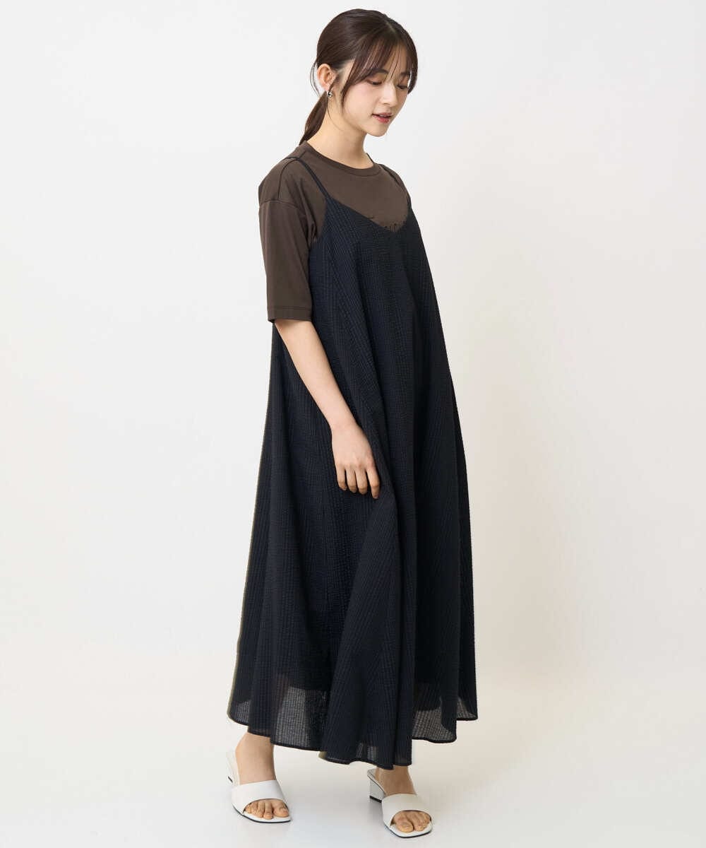 F1KHA62080 MK MICHEL KLEIN(小さいサイズ)(メゾン ドゥ サンク) 【小さいサイズ】リラックスシルエット ロゴTシャツ/接触冷感/洗える ホワイト