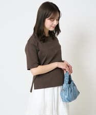 F1KHA62080 MK MICHEL KLEIN(小さいサイズ)(メゾン ドゥ サンク) 【小さいサイズ】リラックスシルエット ロゴTシャツ/接触冷感/洗える ホワイト