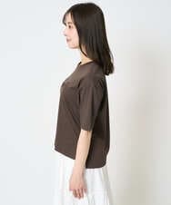 F1KHA62080 MK MICHEL KLEIN(小さいサイズ)(メゾン ドゥ サンク) 【小さいサイズ】リラックスシルエット ロゴTシャツ/接触冷感/洗える ホワイト