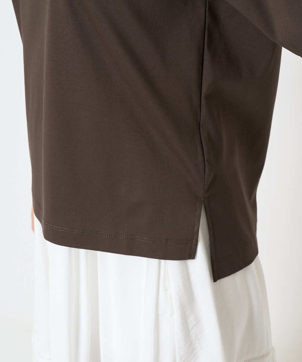 F1KHA62080 MK MICHEL KLEIN(小さいサイズ)(メゾン ドゥ サンク) 【小さいサイズ】リラックスシルエット ロゴTシャツ/接触冷感/洗える ホワイト