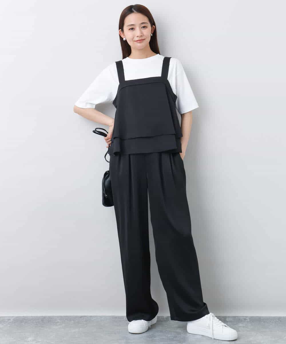 F1KHA62080 MK MICHEL KLEIN(小さいサイズ)(メゾン ドゥ サンク) 【小さいサイズ】リラックスシルエット ロゴTシャツ/接触冷感/洗える ホワイト