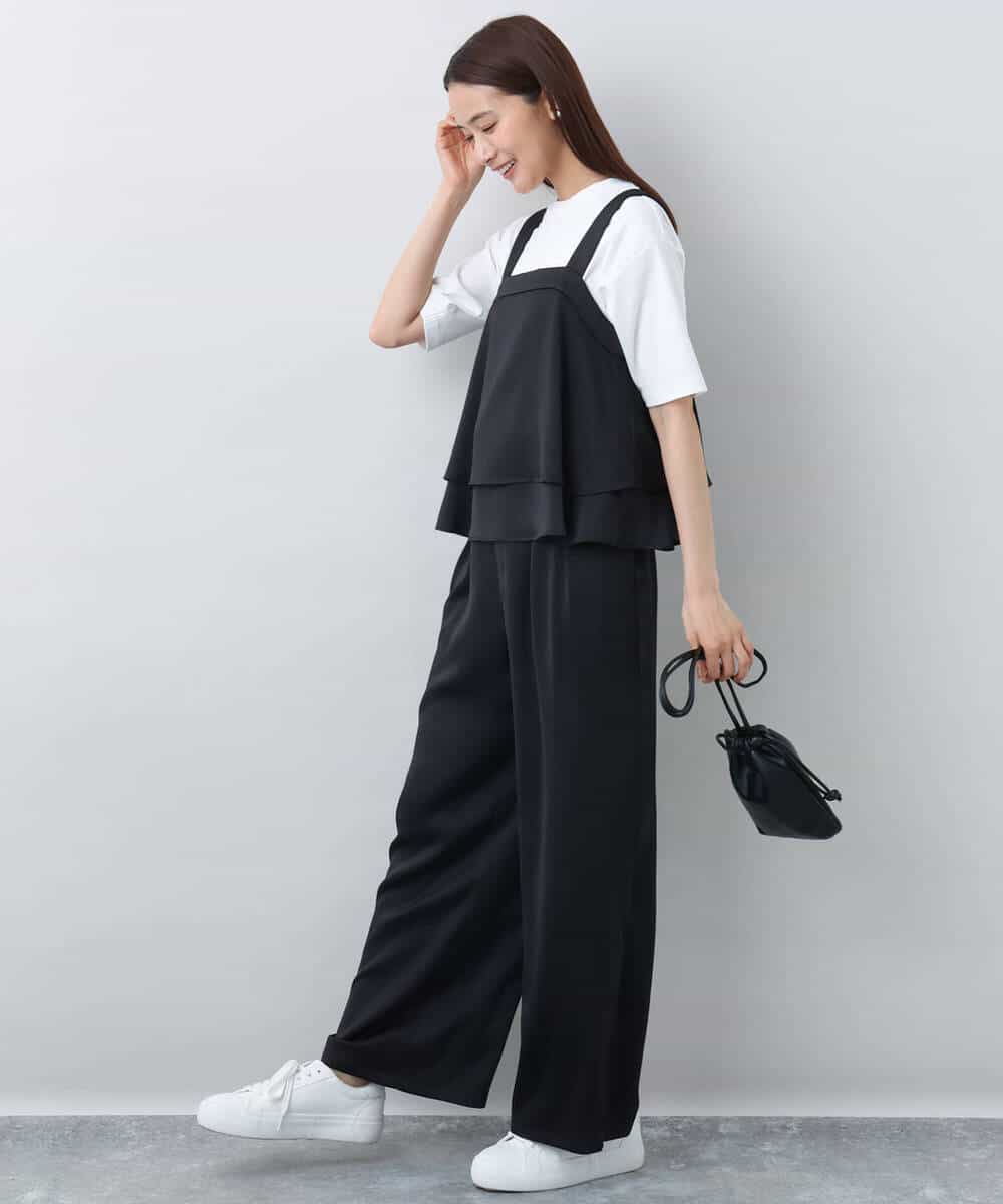 F1KHA62080 MK MICHEL KLEIN(小さいサイズ)(メゾン ドゥ サンク) 【小さいサイズ】リラックスシルエット ロゴTシャツ/接触冷感/洗える ホワイト