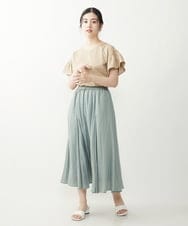 F1KHP27100 MK MICHEL KLEIN(小さいサイズ)(メゾン ドゥ サンク) 【小さいサイズ】フレアスリーブカットソー/洗える モカ