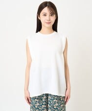 F1KHV65110 MK MICHEL KLEIN(小さいサイズ)(メゾン ドゥ サンク) 【小さいサイズ】ふくれカットジャガード テントラインシルエットカットソー/洗える イエロー
