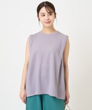 F1KHV65110 MK MICHEL KLEIN(小さいサイズ)(メゾン ドゥ サンク) 【小さいサイズ】ふくれカットジャガード テントラインシルエットカットソー/洗える グレー