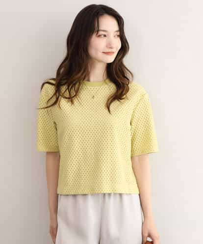F1KID72110 MK MICHEL KLEIN(小さいサイズ) 【小さいサイズ】[洗える]ドット調アイレット レースTシャツ