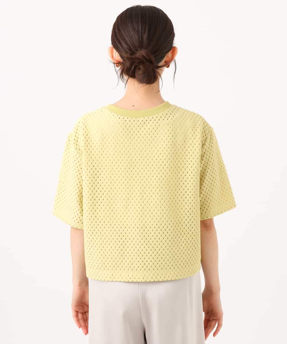 F1KID72110 MK MICHEL KLEIN(小さいサイズ)(メゾン ドゥ サンク) 【小さいサイズ】[洗える]ドット調アイレット レースTシャツ イエロー