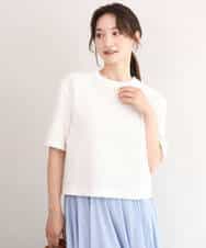 F1KID72110 MK MICHEL KLEIN(小さいサイズ)(メゾン ドゥ サンク) 【小さいサイズ】[洗える]ドット調アイレット レースTシャツ ホワイト
