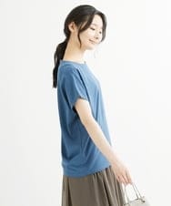 F1KIS18100 MK MICHEL KLEIN(小さいサイズ)(メゾン ドゥ サンク) 【小さいサイズ】半袖ポンチカットソー/洗える ブルー