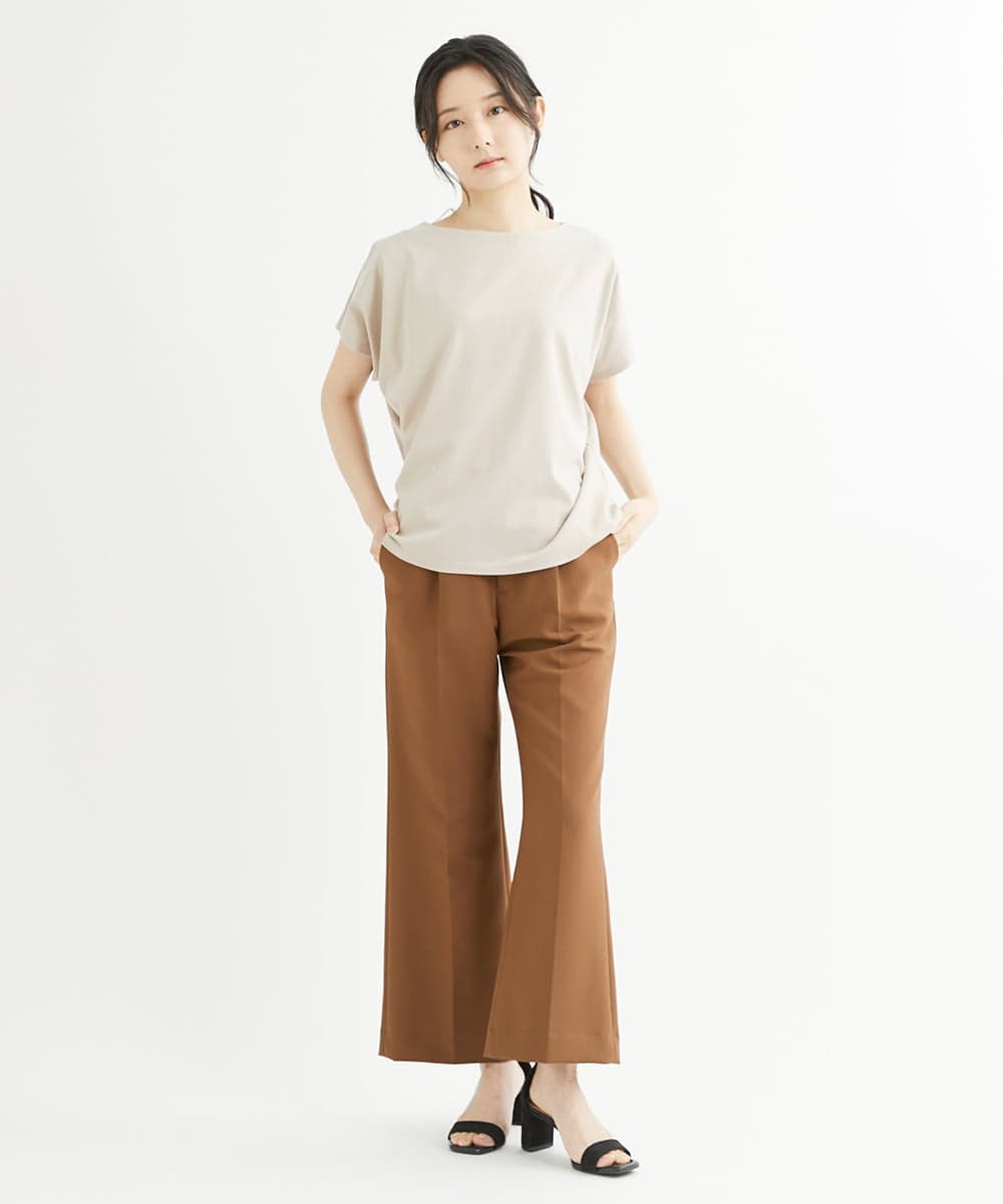 F1KIS18100 MK MICHEL KLEIN(小さいサイズ)(メゾン ドゥ サンク) 【小さいサイズ】半袖ポンチカットソー/洗える ブルー