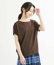 F1KIS18100 MK MICHEL KLEIN(小さいサイズ)(メゾン ドゥ サンク) 【小さいサイズ】半袖ポンチカットソー/洗える ブルー