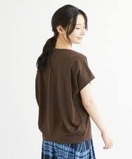F1KIS18100 MK MICHEL KLEIN(小さいサイズ)(メゾン ドゥ サンク) 【小さいサイズ】半袖ポンチカットソー/洗える ブルー