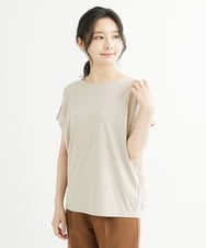 F1KIS18100 MK MICHEL KLEIN(小さいサイズ)(メゾン ドゥ サンク) 【小さいサイズ】半袖ポンチカットソー/洗える ブルー