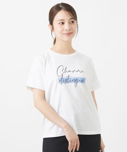 F1KIV70075  【小さいサイズ】スクエアプリントロゴTシャツ/洗える