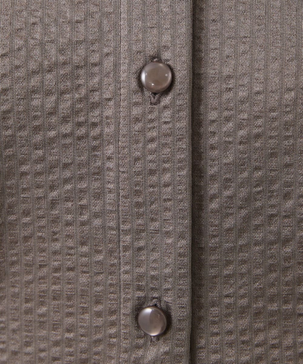 F1KIV71130 MK MICHEL KLEIN(小さいサイズ)(メゾン ドゥ サンク) 【小さいサイズ】サッカーストライプ ウエストタックカットソー/洗える ホワイト