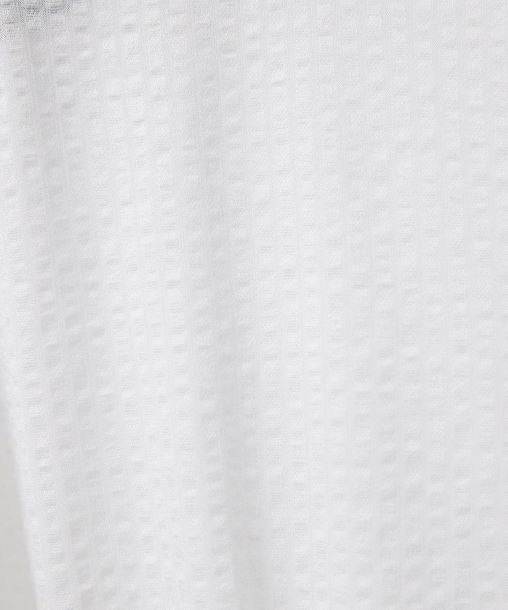 F1KIV71130 MK MICHEL KLEIN(小さいサイズ)(メゾン ドゥ サンク) 【小さいサイズ】サッカーストライプ ウエストタックカットソー/洗える ホワイト