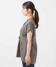 F1KIV71130 MK MICHEL KLEIN(小さいサイズ)(メゾン ドゥ サンク) 【小さいサイズ】サッカーストライプ ウエストタックカットソー/洗える ホワイト