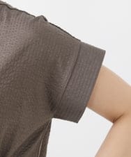 F1KIV71130 MK MICHEL KLEIN(小さいサイズ)(メゾン ドゥ サンク) 【小さいサイズ】サッカーストライプ ウエストタックカットソー/洗える ホワイト