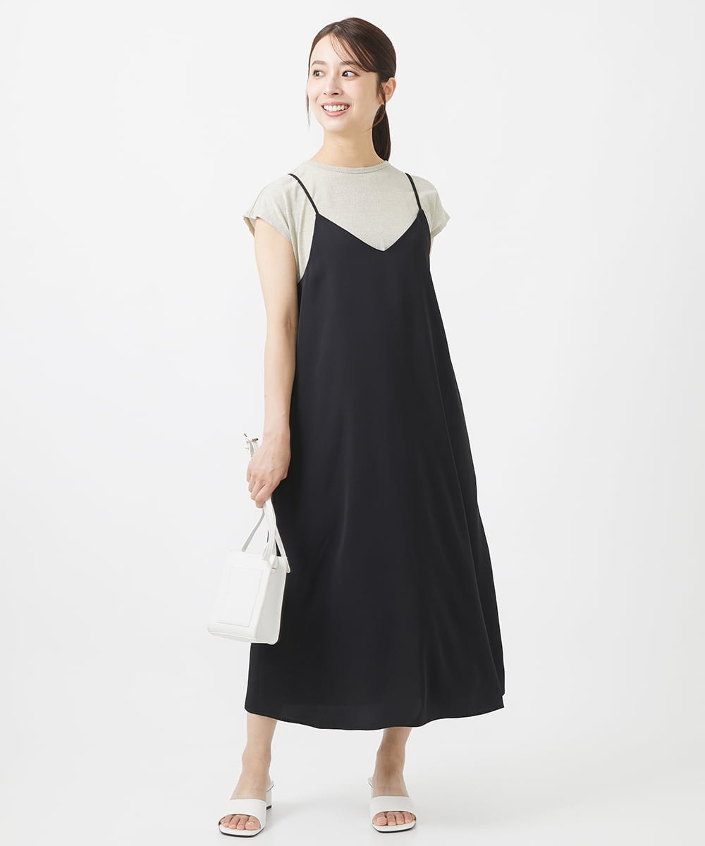 F1KIV72110 MK MICHEL KLEIN(小さいサイズ)(メゾン ドゥ サンク) 【小さいサイズ】ジャージーラメTシャツ/洗える ライトブルー
