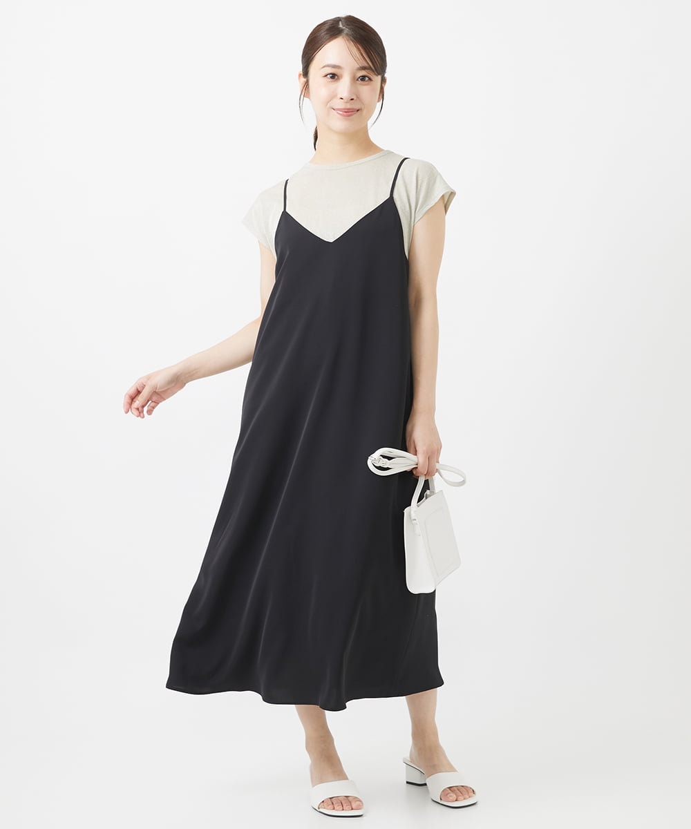 F1KIV72110 MK MICHEL KLEIN(小さいサイズ)(メゾン ドゥ サンク) 【小さいサイズ】ジャージーラメTシャツ/洗える ライトブルー