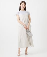 F1KIV72110 MK MICHEL KLEIN(小さいサイズ)(メゾン ドゥ サンク) 【小さいサイズ】ジャージーラメTシャツ/洗える ライトブルー