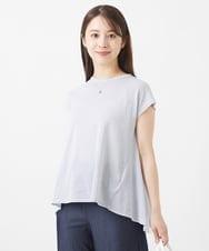 F1KIV72110 MK MICHEL KLEIN(小さいサイズ)(メゾン ドゥ サンク) 【小さいサイズ】ジャージーラメTシャツ/洗える ライトブルー