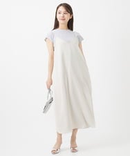 F1KIV72110 MK MICHEL KLEIN(小さいサイズ)(メゾン ドゥ サンク) 【小さいサイズ】ジャージーラメTシャツ/洗える ライトブルー