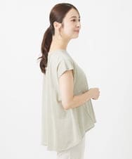 F1KIV72110 MK MICHEL KLEIN(小さいサイズ)(メゾン ドゥ サンク) 【小さいサイズ】ジャージーラメTシャツ/洗える ライトブルー