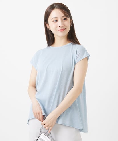 F1KIV72110 MK MICHEL KLEIN(小さいサイズ) 【小さいサイズ】ジャージーラメTシャツ/洗える