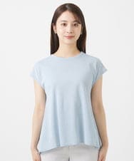 F1KIV72110 MK MICHEL KLEIN(小さいサイズ)(メゾン ドゥ サンク) 【小さいサイズ】ジャージーラメTシャツ/洗える ライトブルー