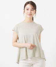 F1KIV72110 MK MICHEL KLEIN(小さいサイズ)(メゾン ドゥ サンク) 【小さいサイズ】ジャージーラメTシャツ/洗える ゴールド