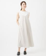 F1KIV74090 MK MICHEL KLEIN(小さいサイズ)(メゾン ドゥ サンク) 【小さいサイズ】シルケットフライス ノースリーブカットソー/洗える ホワイト