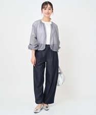 F1KJA21080 MK MICHEL KLEIN(小さいサイズ)(メゾン ドゥ サンク) 【小さいサイズ】イニシャル刺繍コットンTシャツ/UVカット/接触冷感/洗える ホワイト